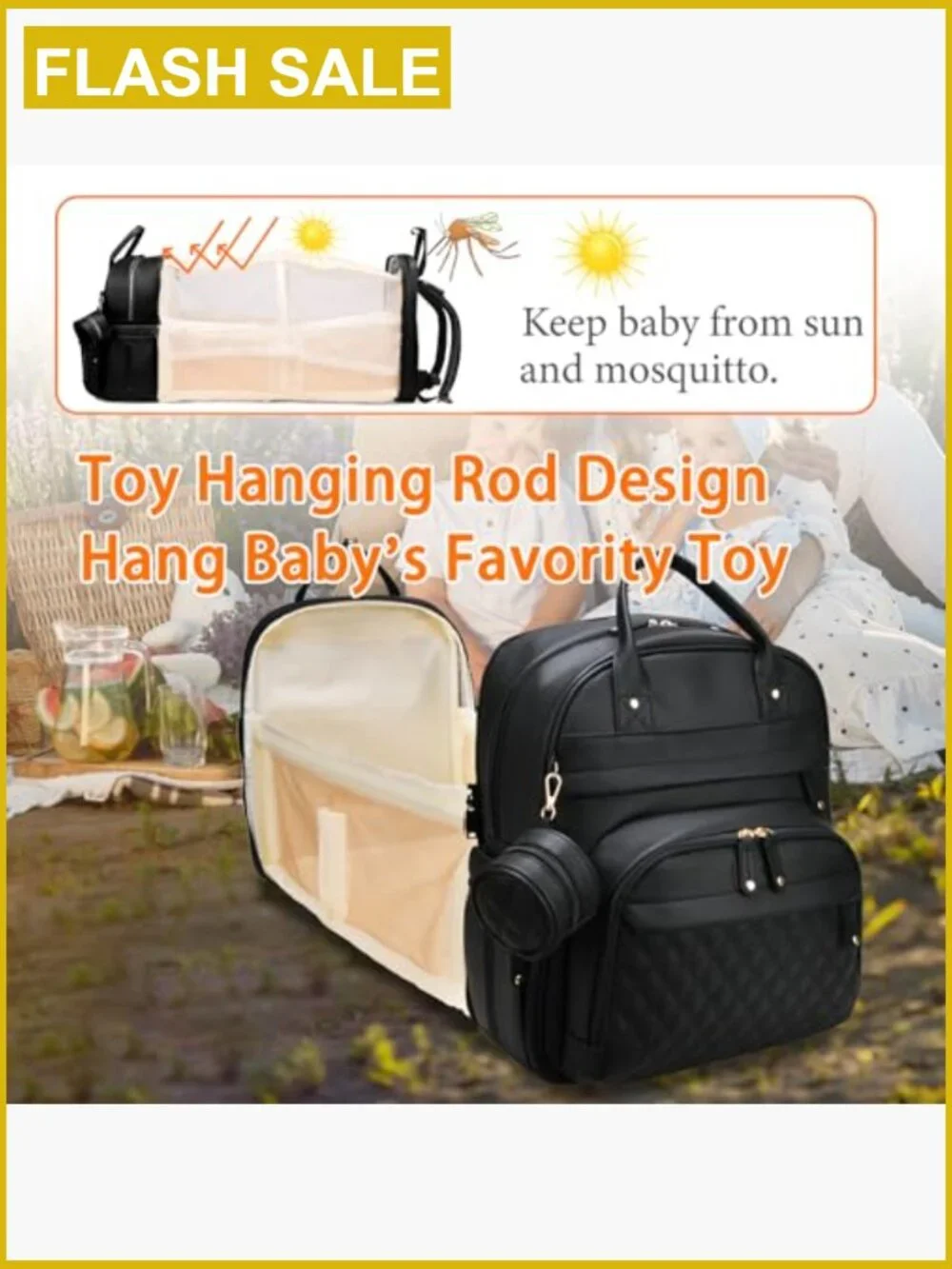 Diaper Bag Backpack with Changing Station, Waterproof Large Capacity, USB
